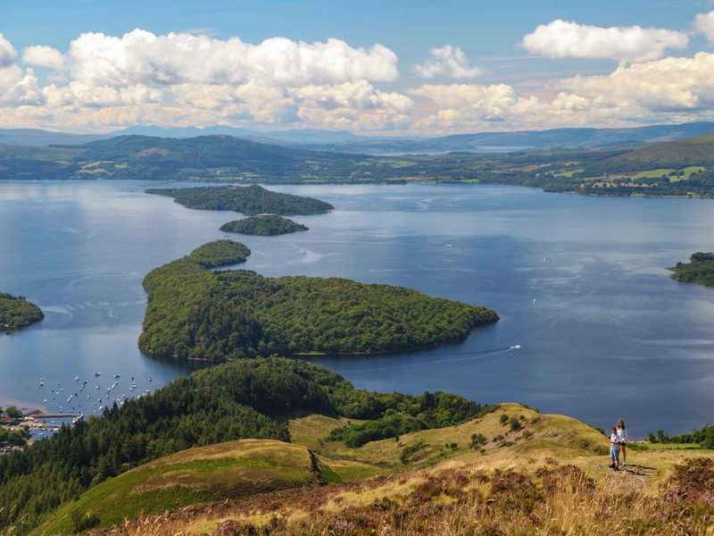 Loch Lomond and its islands from the top of Conic Hill